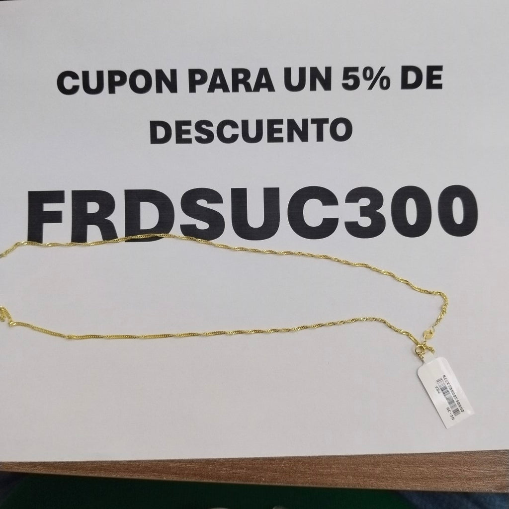 CADENA MEDIO TORZAL 10K 55 CM 2.4 GR (NUEVO)