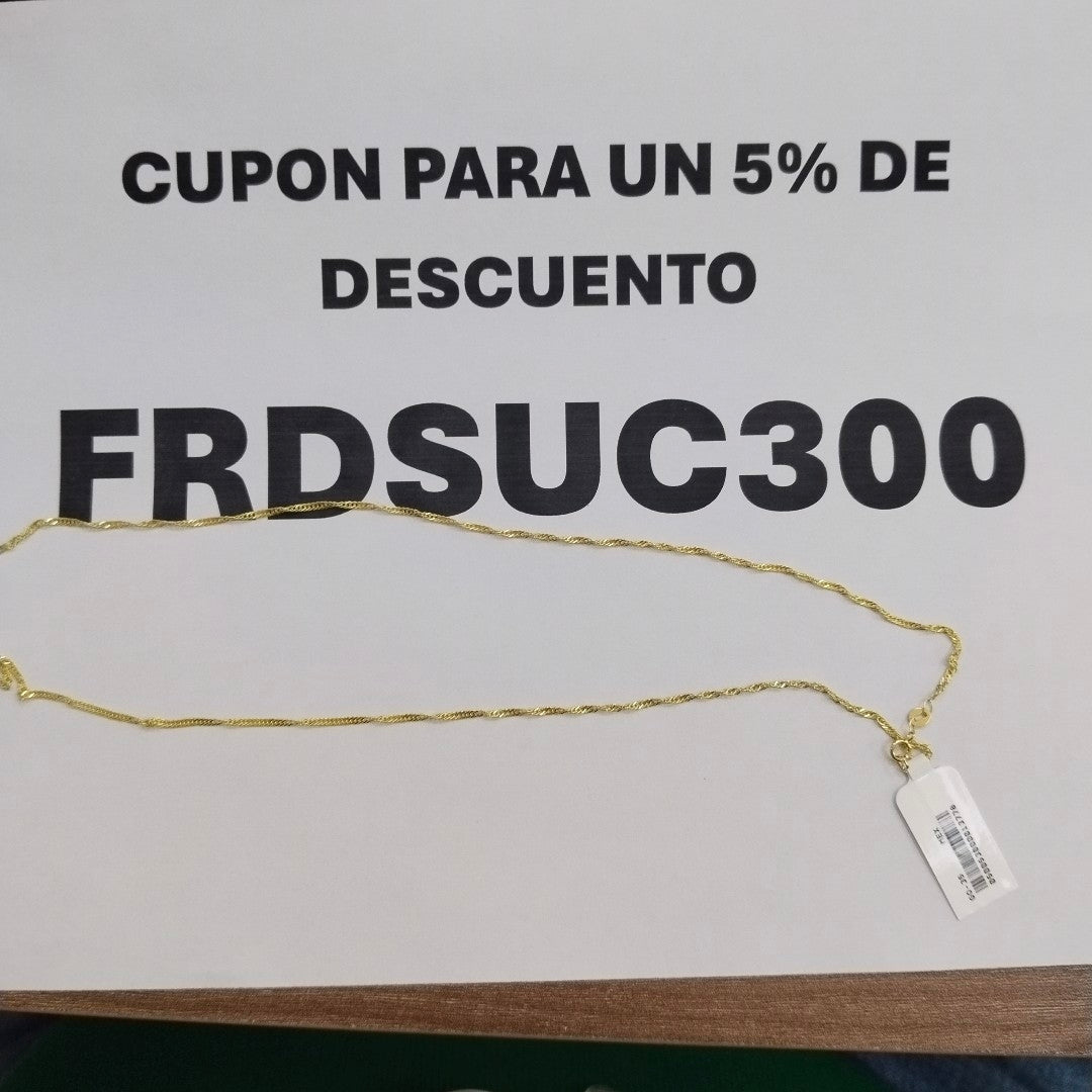 CADENA MEDIO TORZAL 10K 55 CM 2.4 GR (NUEVO)