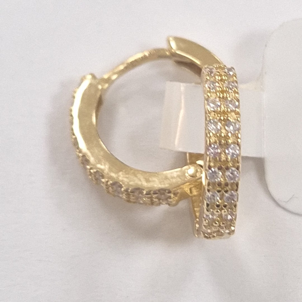 ARETES HUGGIES C CIRCONIAS 14K 1.7 GR (NUEVO)