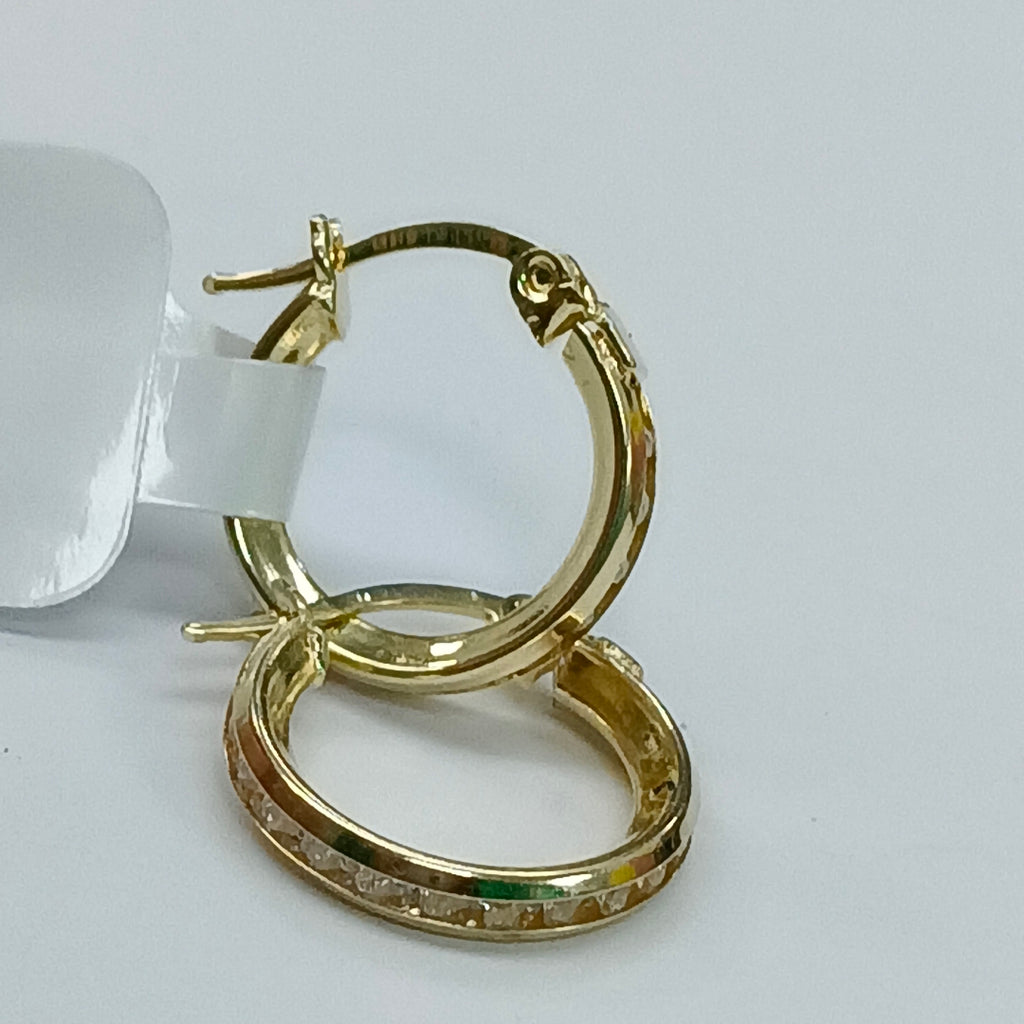 ARETES ARRACADAS CON CIRCONIAS 10K 1.4 GR (NUEVO)