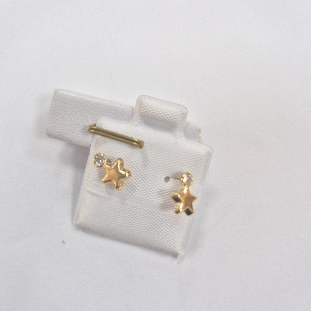 BROQUELES BROQUEL FIG ESTRELLA C CIRCONIA 14K 0.2603 GR (NUEVO)