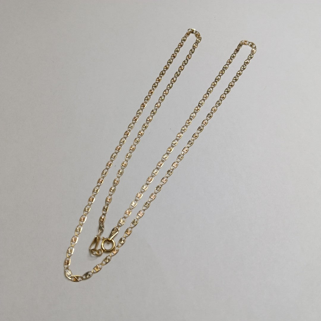 CADENAS TEJIDO GUCHI ORO 10K 55 CM 2.9 GR (NUEVO)