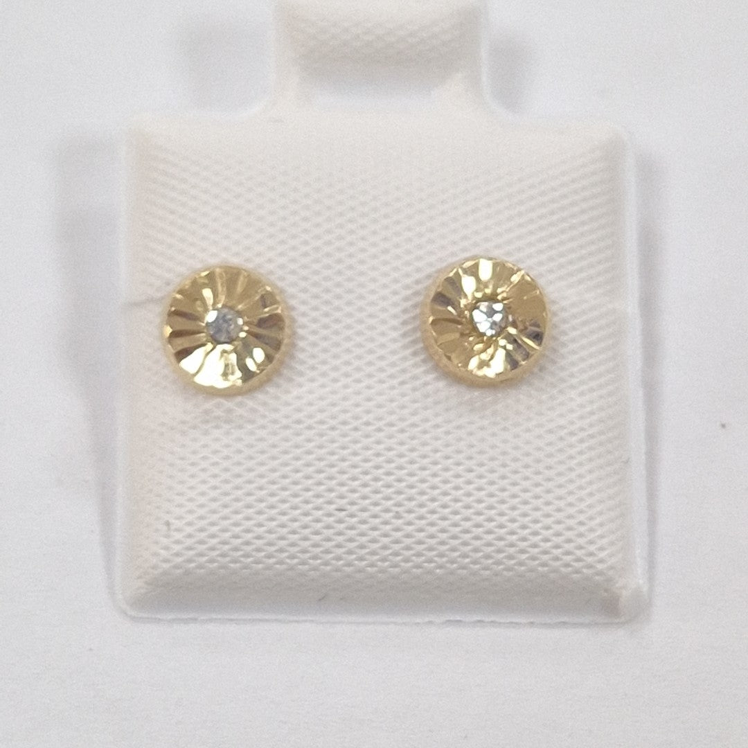 BROQUELES BROQUEL FIG BOTON C CIRCONIA 14K 0.2916 GR (NUEVO)