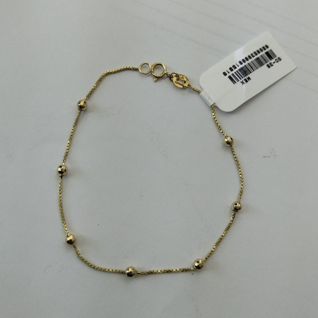 PULSERA ESPECIAL CON BOLITAS 14K 18 CM 1.4 GR (NUEVO)