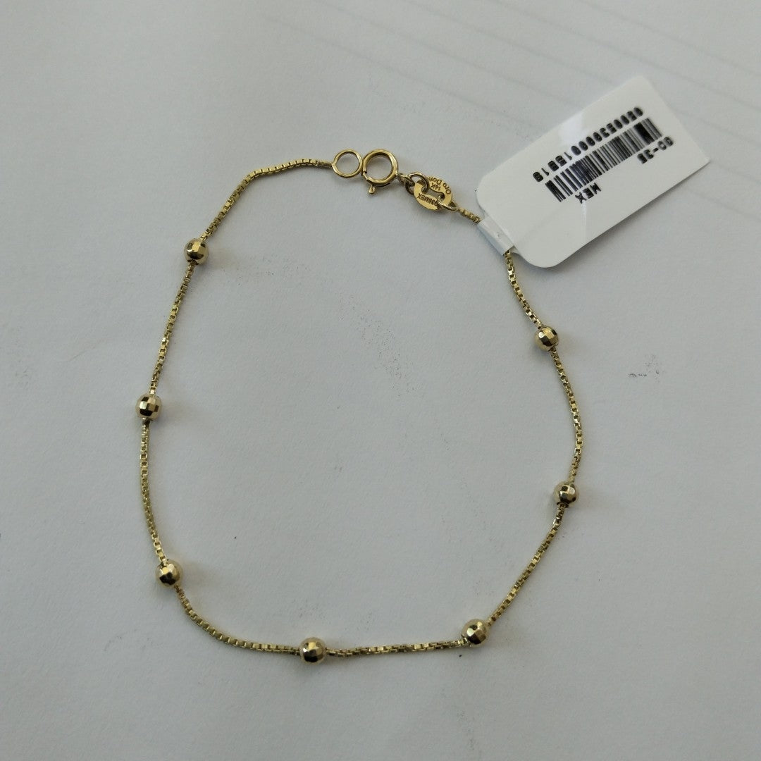 PULSERA ESPECIAL CON BOLITAS 14K 18 CM 1.4 GR (NUEVO)