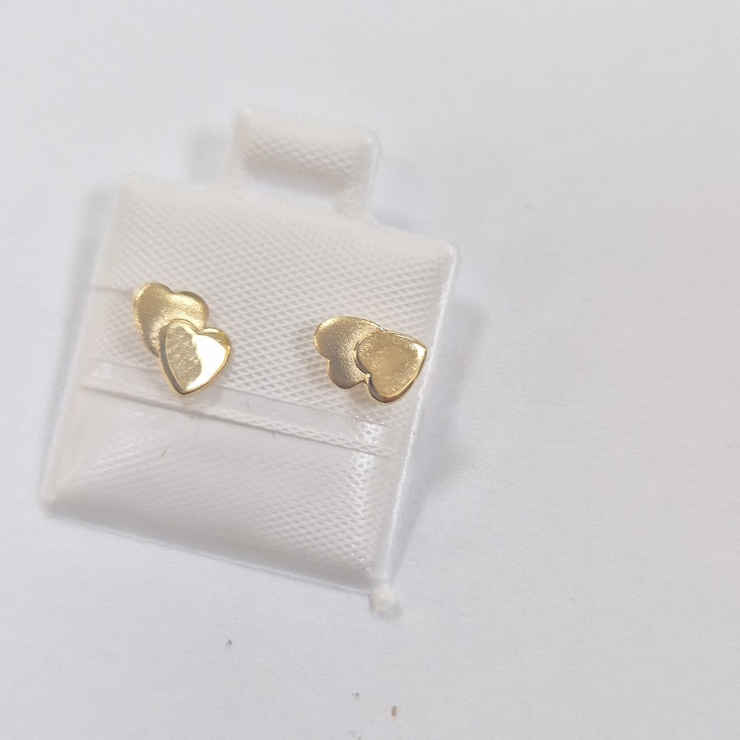BROQUELES BROQUEL CORAZON DOBLE 14K 0.2171 GR (NUEVO)