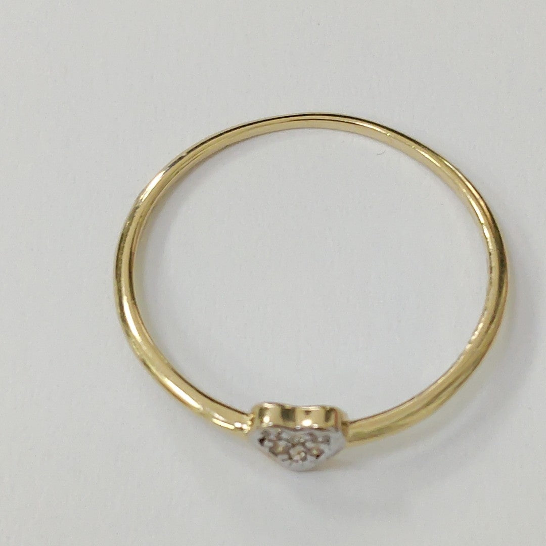 ANILLO ANILLITO CORAZON C CIRCONIA 14K 9 TALLA 0.9 GR (NUEVO)