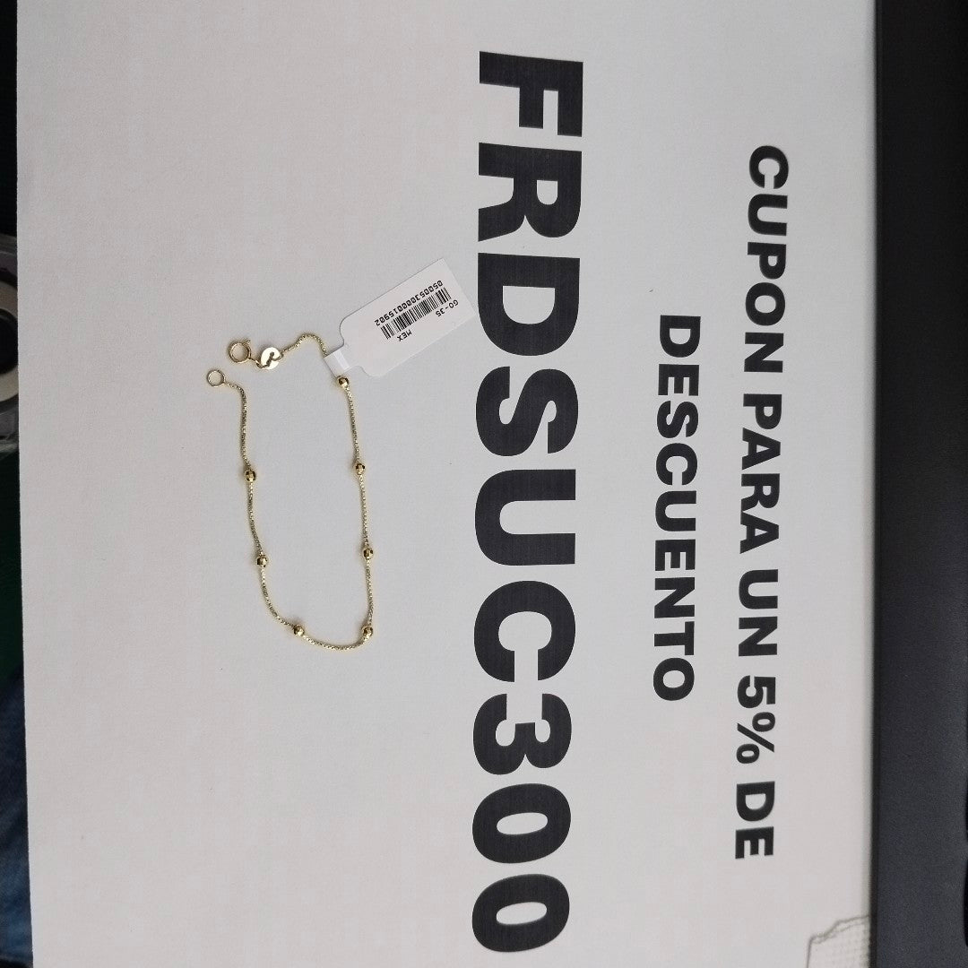 PULSERA ESPECIAL CON BOLITAS 14K 18 CM 1.4 GR (NUEVO)