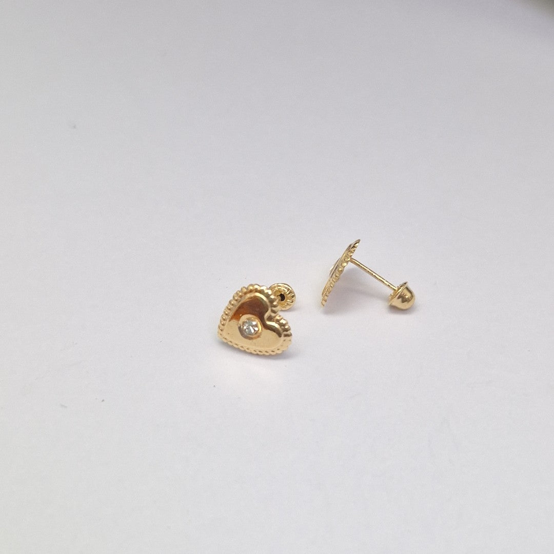 BROQUELES BROQUEL FIG CORAZON C CIRCONIA 14K 0.2614 GR (NUEVO)