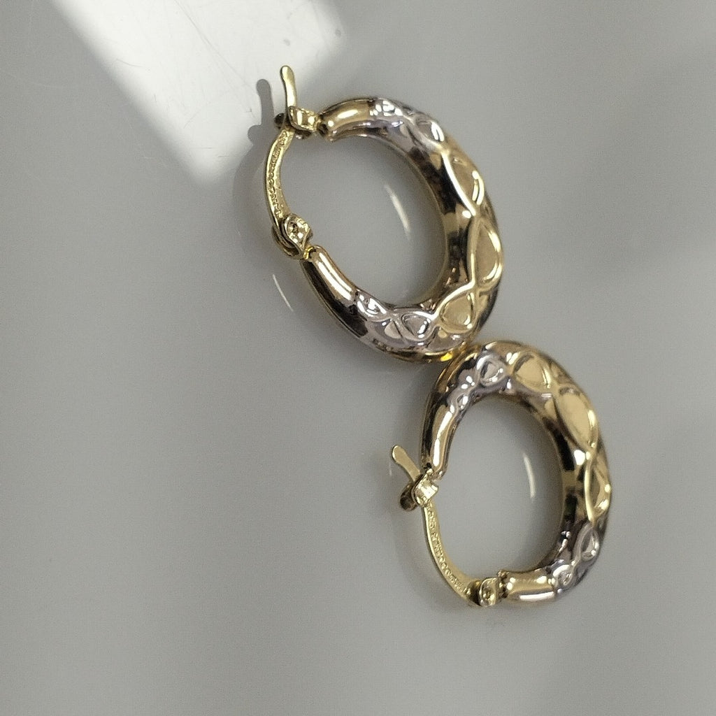 ARETES ARRACADAS COMBINADAS CON INFINITO 14K 2.2 GR (NUEVO)