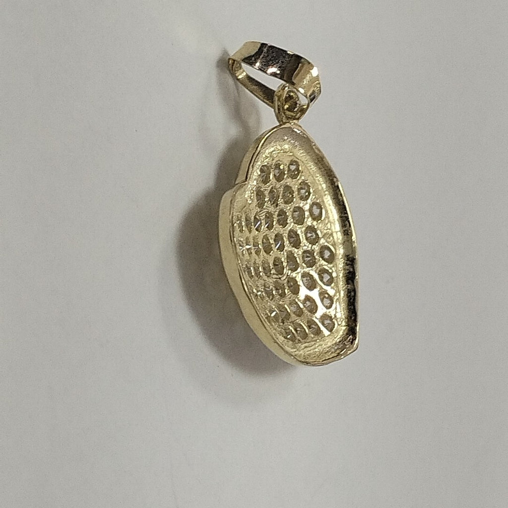 DIJE TEJIDO CORAZON CON CIRCONIAS 14K 1.7 GR (NUEVO)