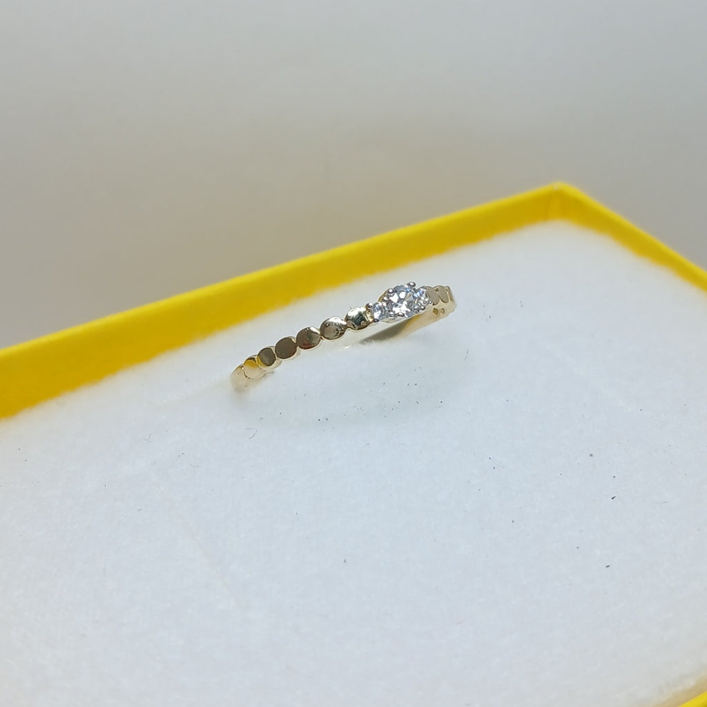 ANILLO ANILLITO C CIRCONIAS 14K 8.5 TALLA 1.2 GR (NUEVO)