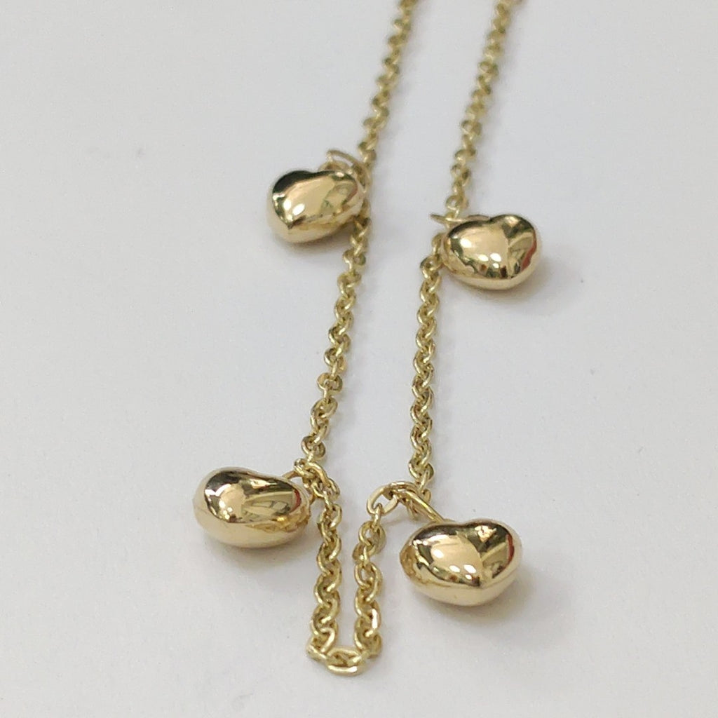 PULSERA ESP CON FIG CORAZONES 14K 18 CM 1.8 GR (NUEVO)