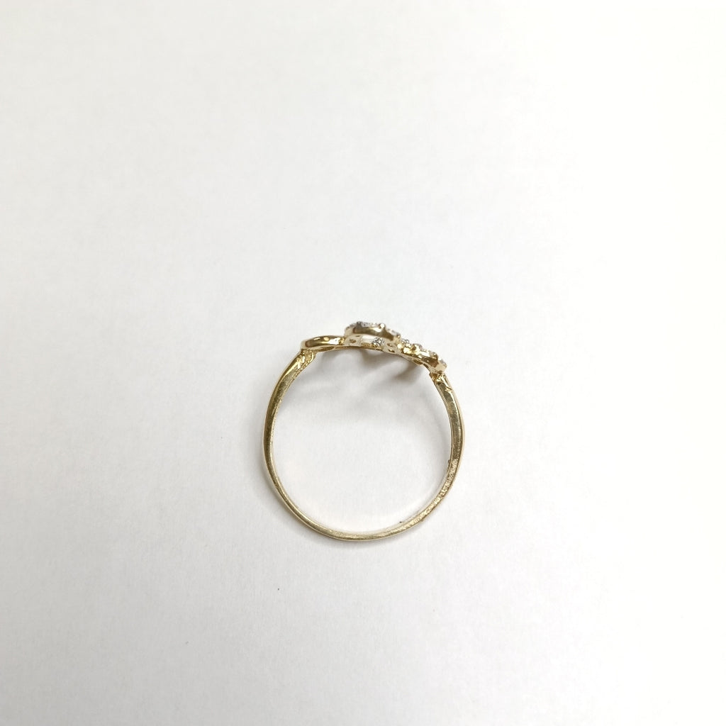 ANILLOS FIG FLOR C CIRCONIAS 14K TALLA 8 1.6 GR (NUEVO)