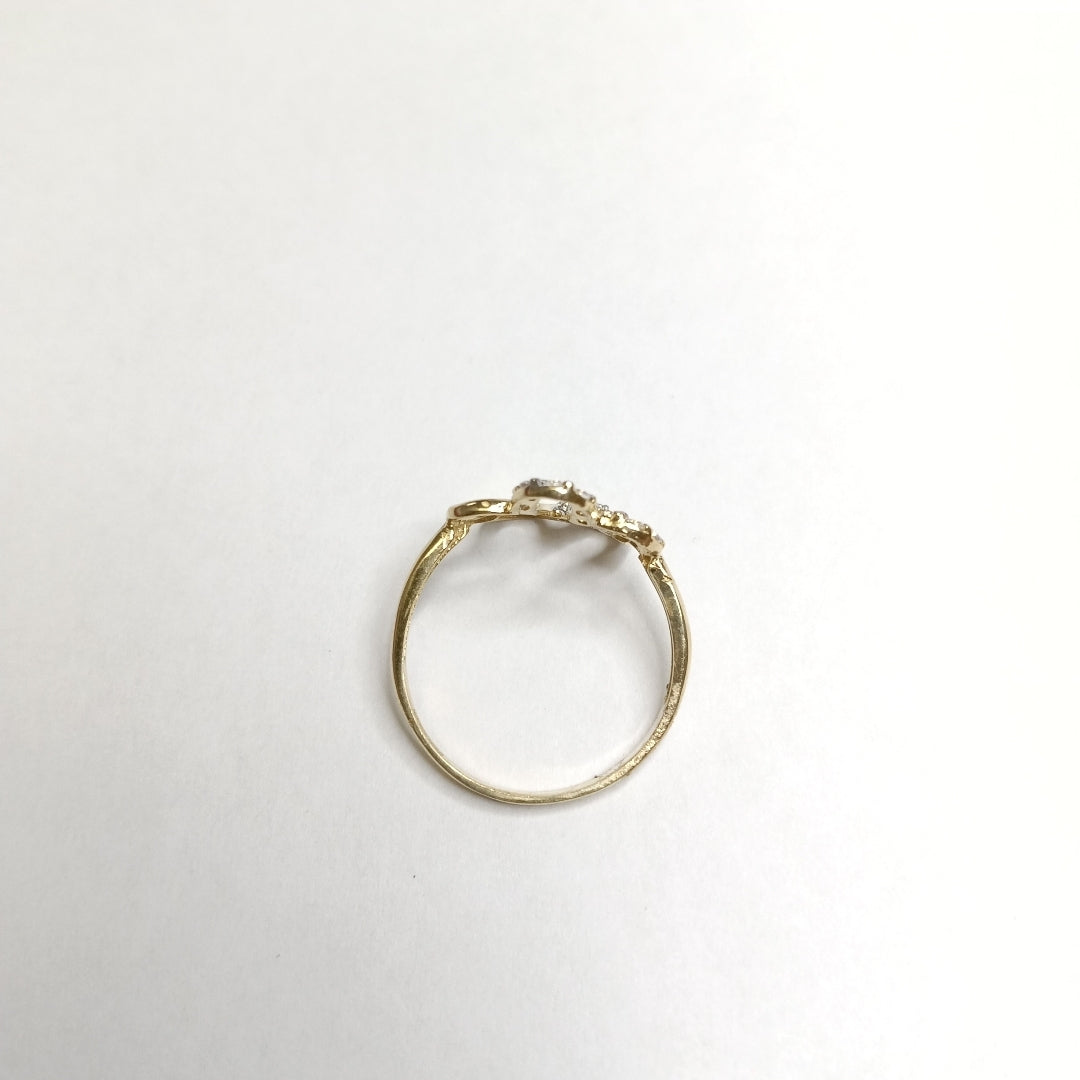 ANILLOS FIG FLOR C CIRCONIAS 14K TALLA 8 1.6 GR (NUEVO)