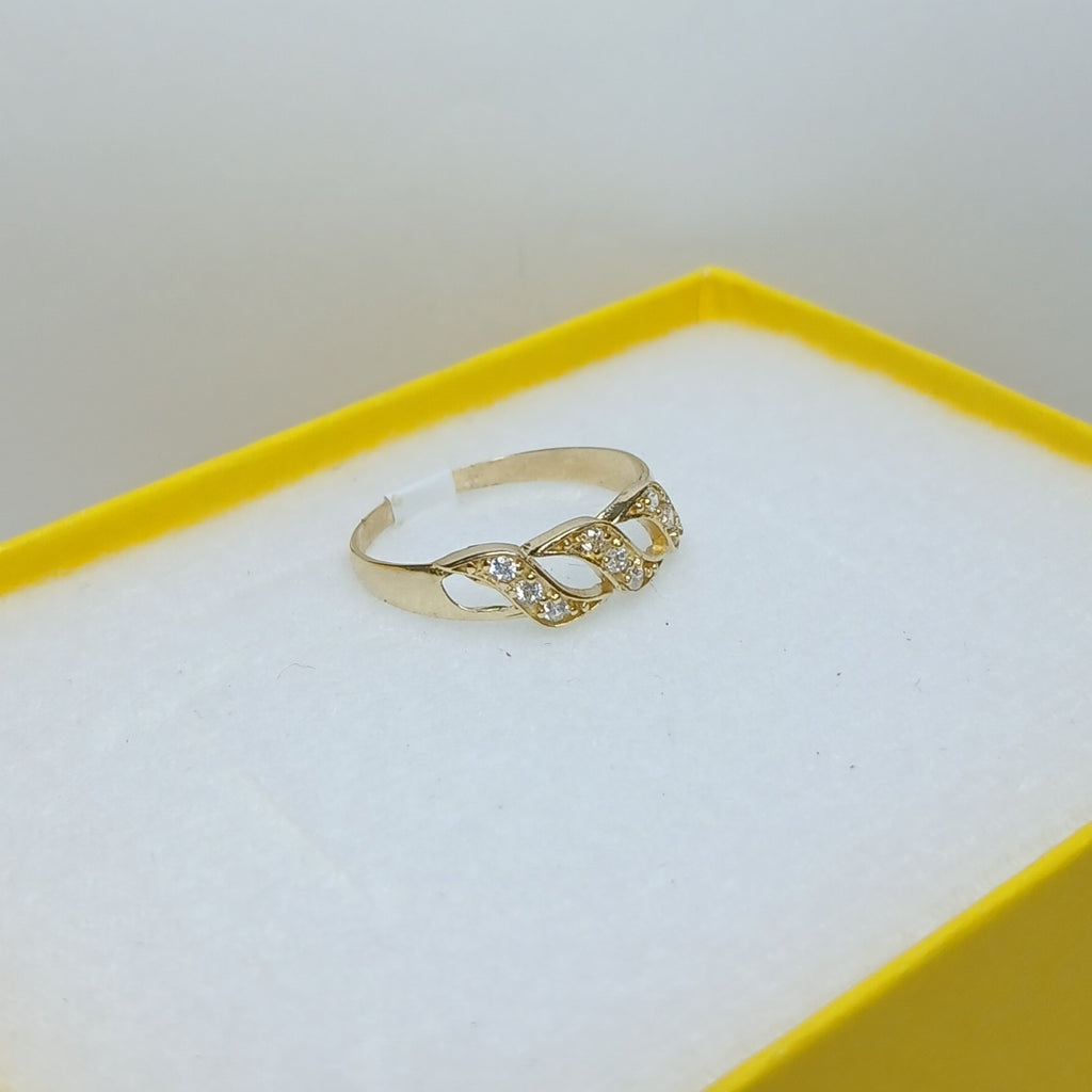ANILLOS CON CIRCONIAS 14K TALLA 8 1.4 GR (NUEVO)
