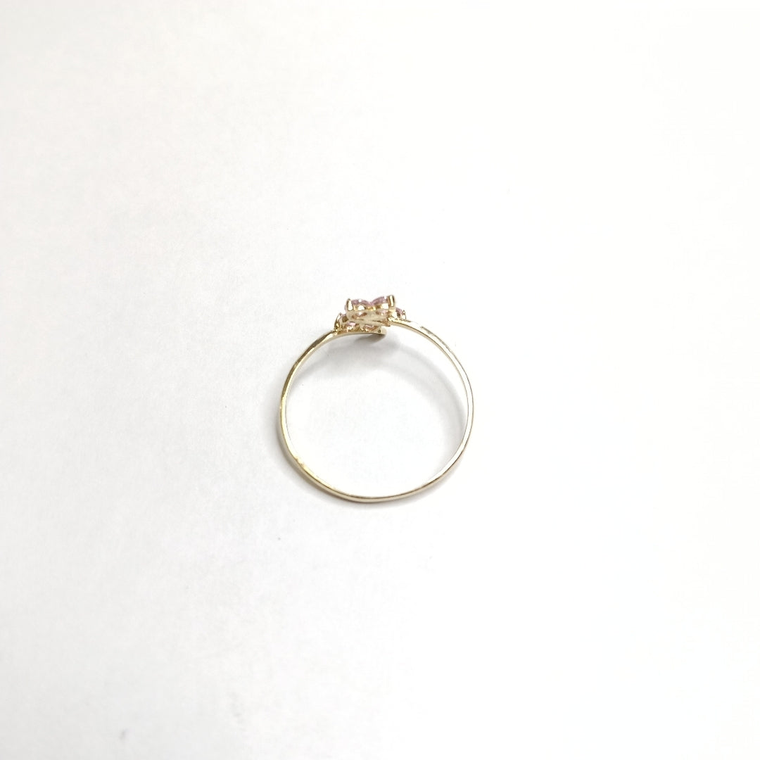 ANILLOS FLOR CON PIEDRA DE COLOR 14K TALLA 9 1 GR (NUEVO)