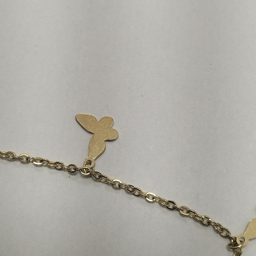 PULSERA ESPECIAL CON MARIPOSAS 14K 18 CM 2.1 GR (NUEVO)