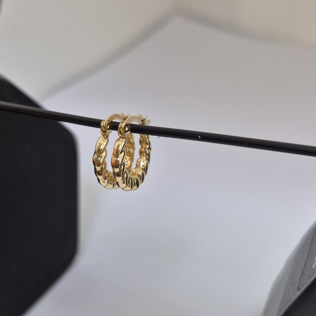 ARETES ARRACADAS TZL HUECAS 14K 1.5 GR (NUEVO)