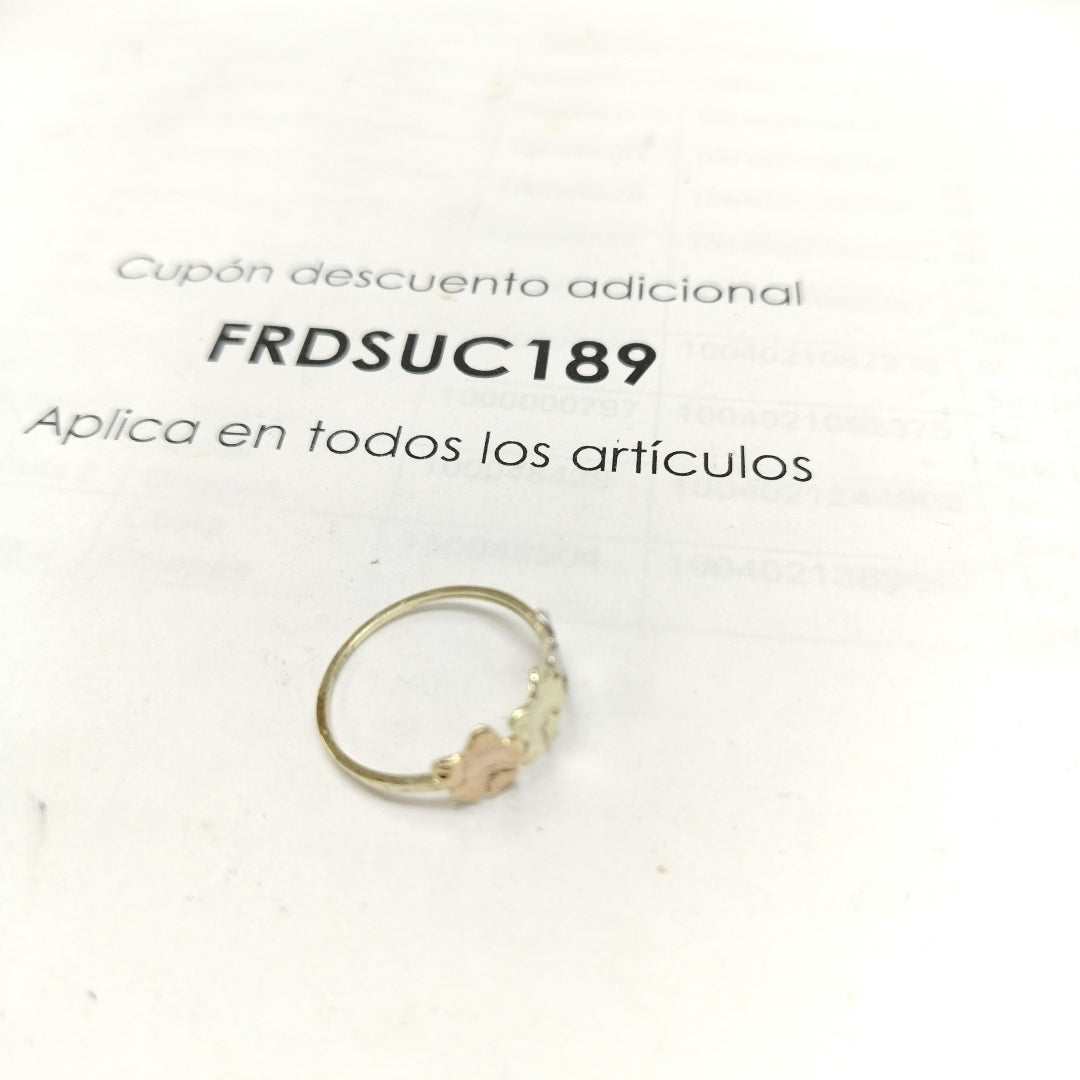 ANILLOS ANILLITO FIG FLORES 10K TALLA 9 1.3 GR (NUEVO)