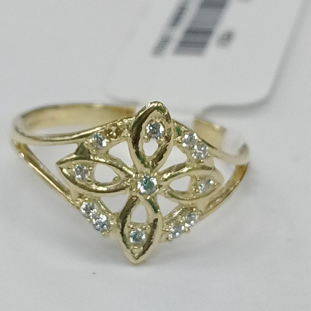 ANILLOS ANILLITO FIG NUDO DE BRUJA CON CIRCONIAS 10K TALLA 6 1.7 GR (NUEVO)
