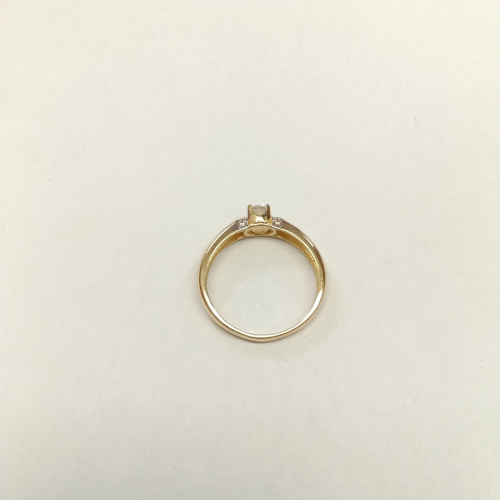 ANILLO ANILLITO C CIRCONIAS 14K 9 TALLA 2.4 GR (NUEVO)