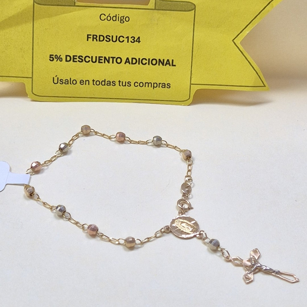PULSERA DECENARIO COMBINADO 14K 18 CM 3.3 GR (NUEVO)