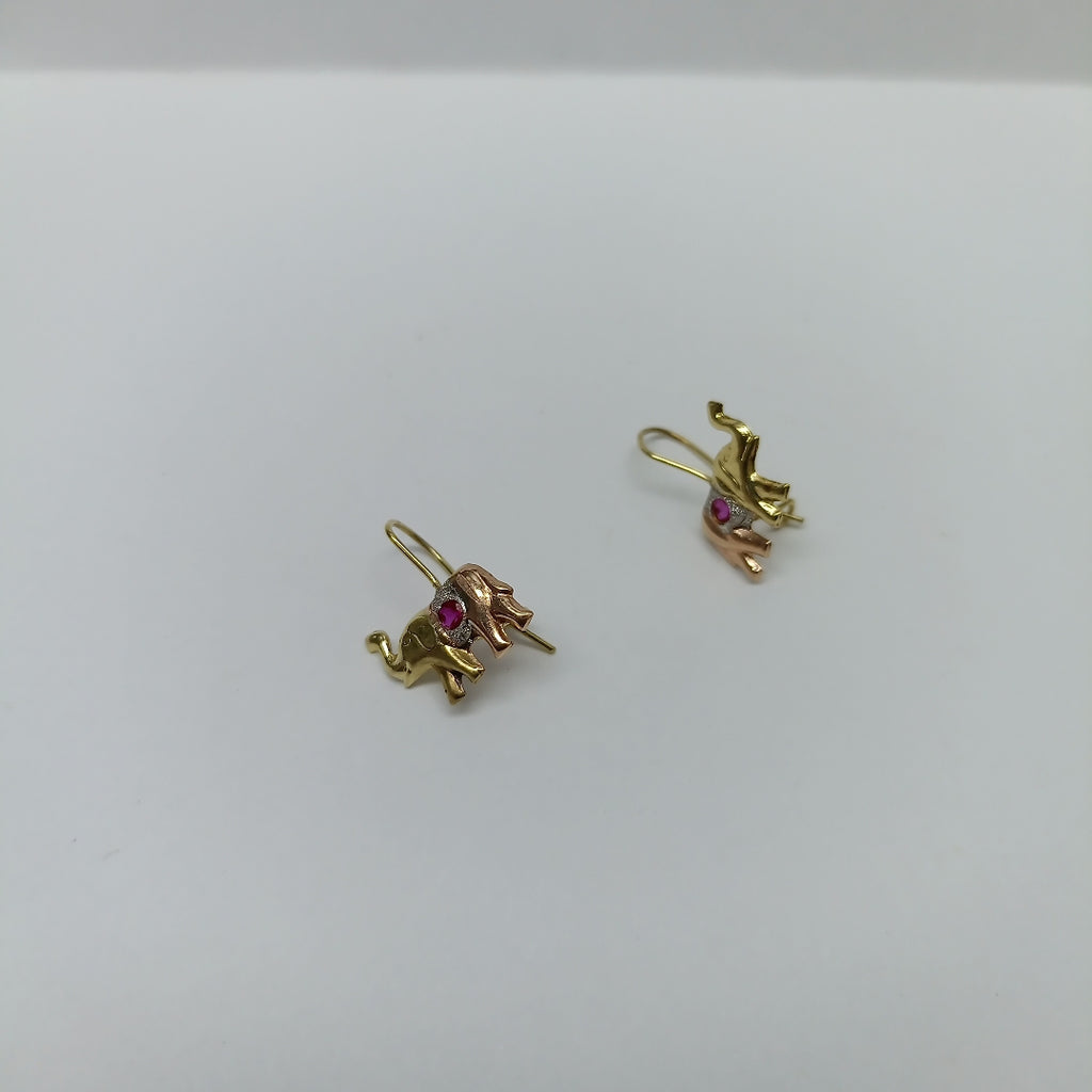 ARETES PAR ORO,ORO COMBINADO 10 K 0,80 GRMS (SEMINUEVO)