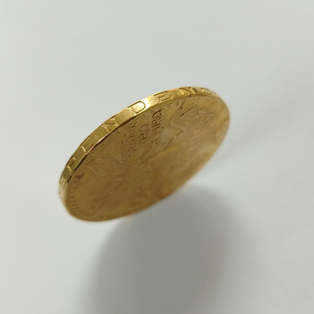 K1 41.6 GRMS 21 K IDENTIFICACIÓN MONEDA NOMINATIVA MATERIALES ORO CANTI (SEMINUEVO)