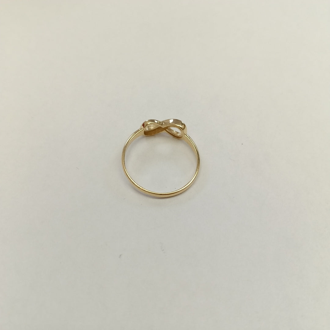 ANILLO ANILLITO FIG INFINITO C CIRCONIAS 14K 9 TALLA 1.8 GR (NUEVO)