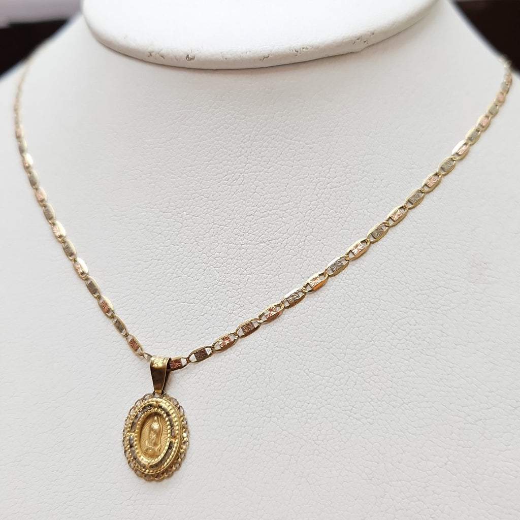 CADENA, MEDALLA RELIGIOSA ORO 10 K 2.3 GRMS (SEMINUEVO)