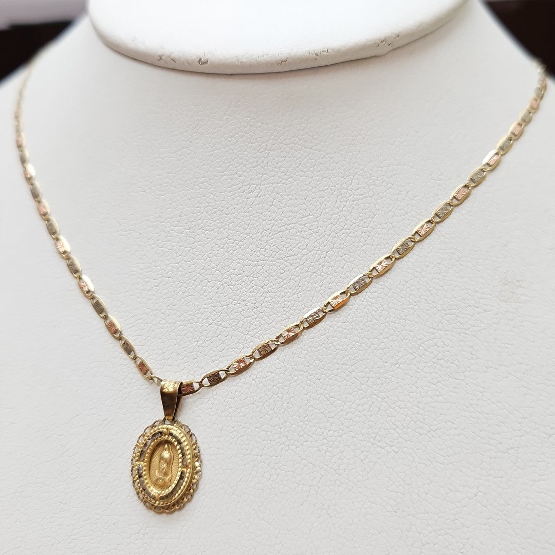 CADENA, MEDALLA RELIGIOSA ORO 10 K 2.3 GRMS (SEMINUEVO)