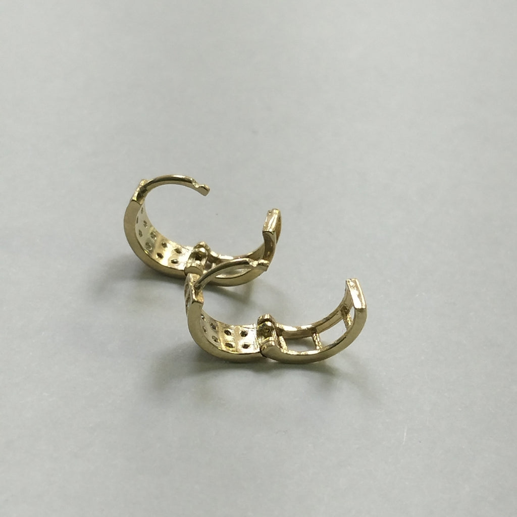 ARETES HUGGIES C CIRCONIAS 14K 1.7 GR (NUEVO)