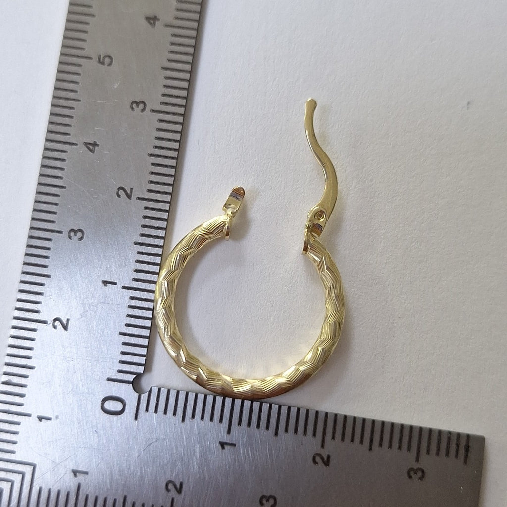 ARETES ARRACADAS LABRADAS 14K 2 GR (NUEVO)