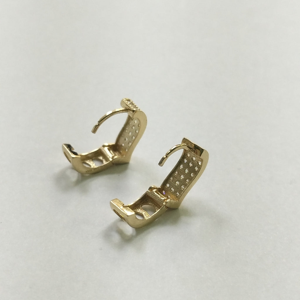 ARETES ARRACADAS CORAZON C CIRCONIAS 14K 2.1 GR (NUEVO)