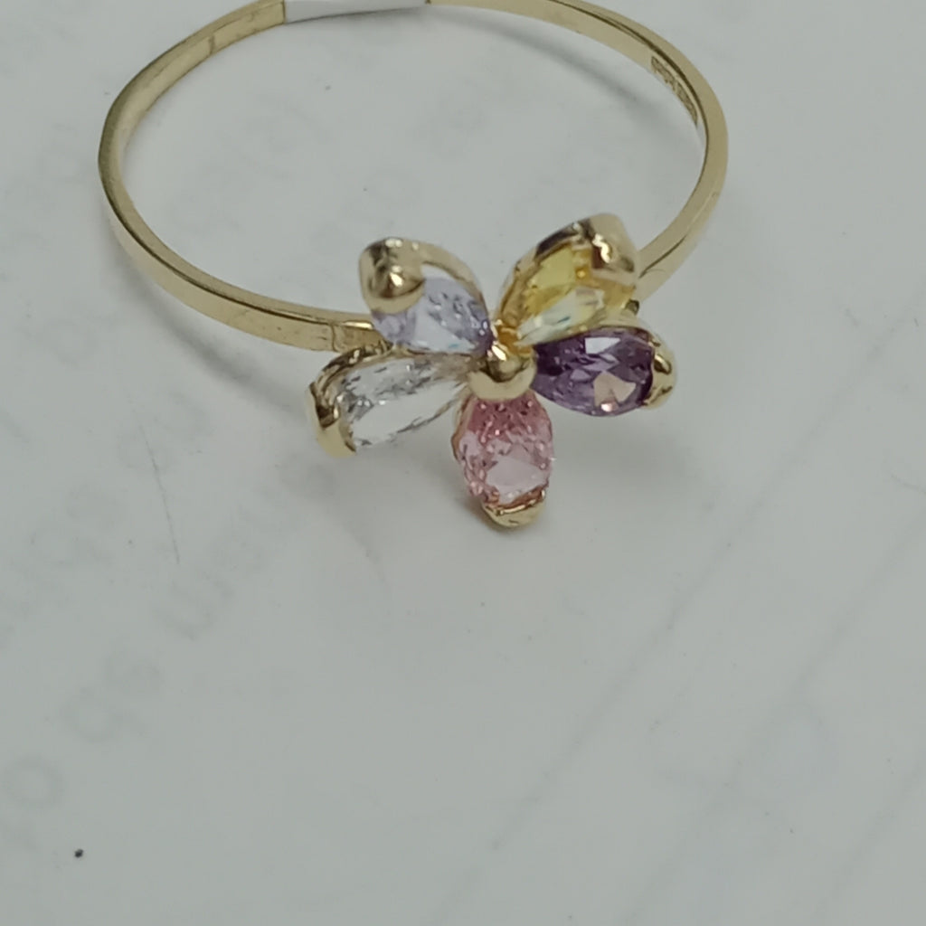 ANILLOS CON PDRAS DE COLOR 14K TALLA 8.5 1.5 GR (NUEVO)