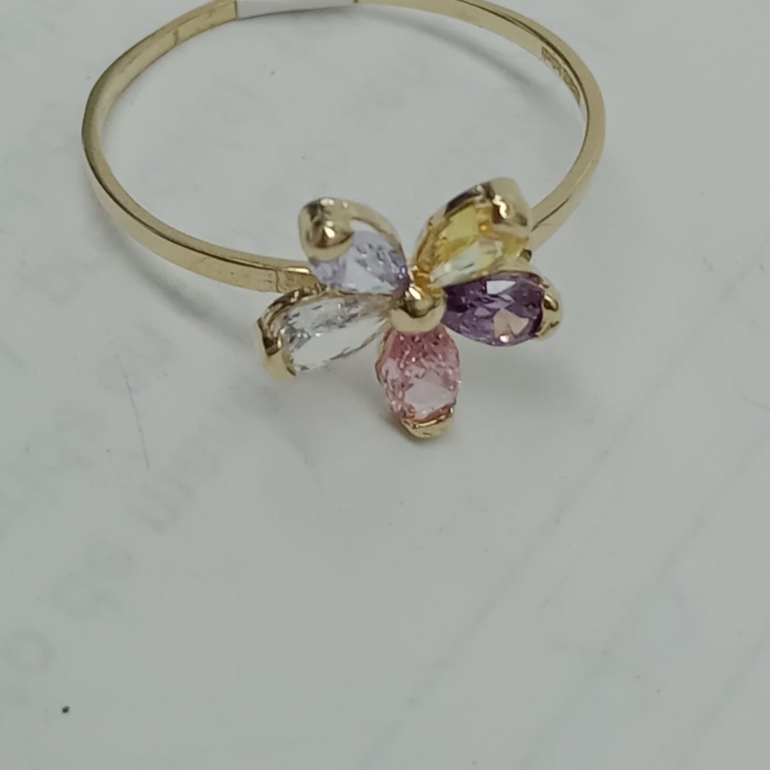 ANILLOS CON PDRAS DE COLOR 14K TALLA 8.5 1.5 GR (NUEVO)
