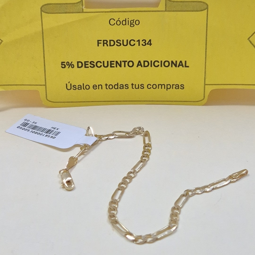 PULSERA TEJIDO 3X1 14K 18 CM 2.7 GR (NUEVO)