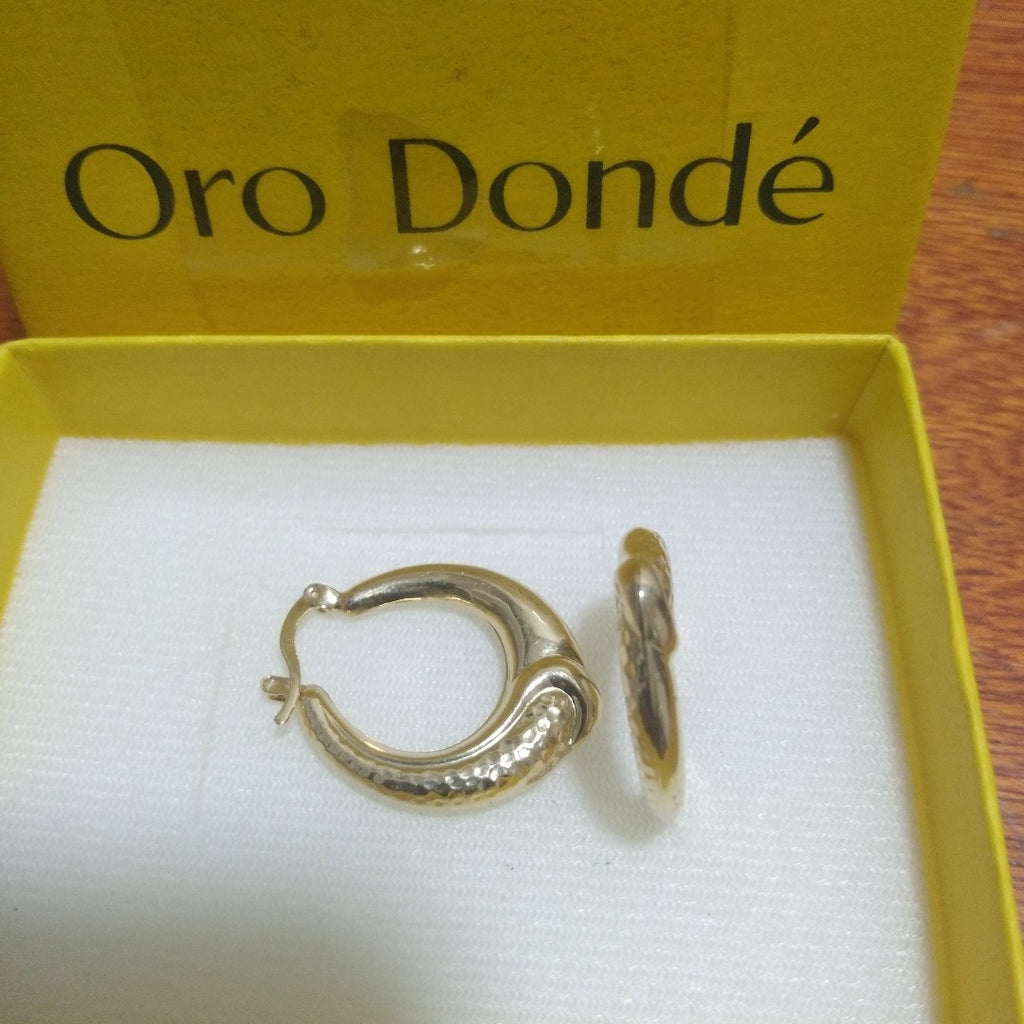ARETES ARRACADAS ENTRELAZADAS 14K 2.6 GR (NUEVO)