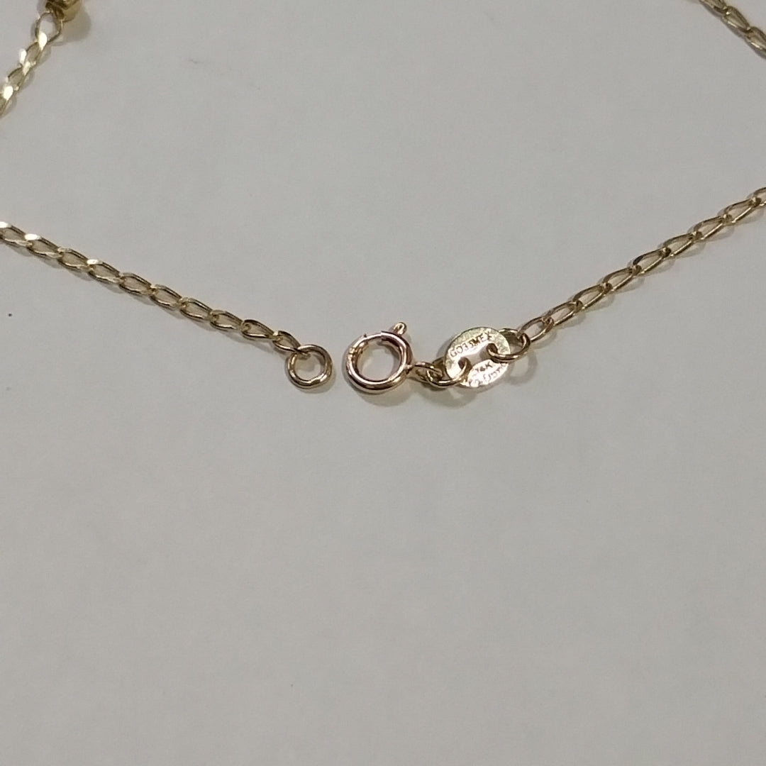 PULSERA ESPECIAL CON ESTRELLA Y CIRCONIAS 14K 18 CM 1.4 GR (NUEVO)