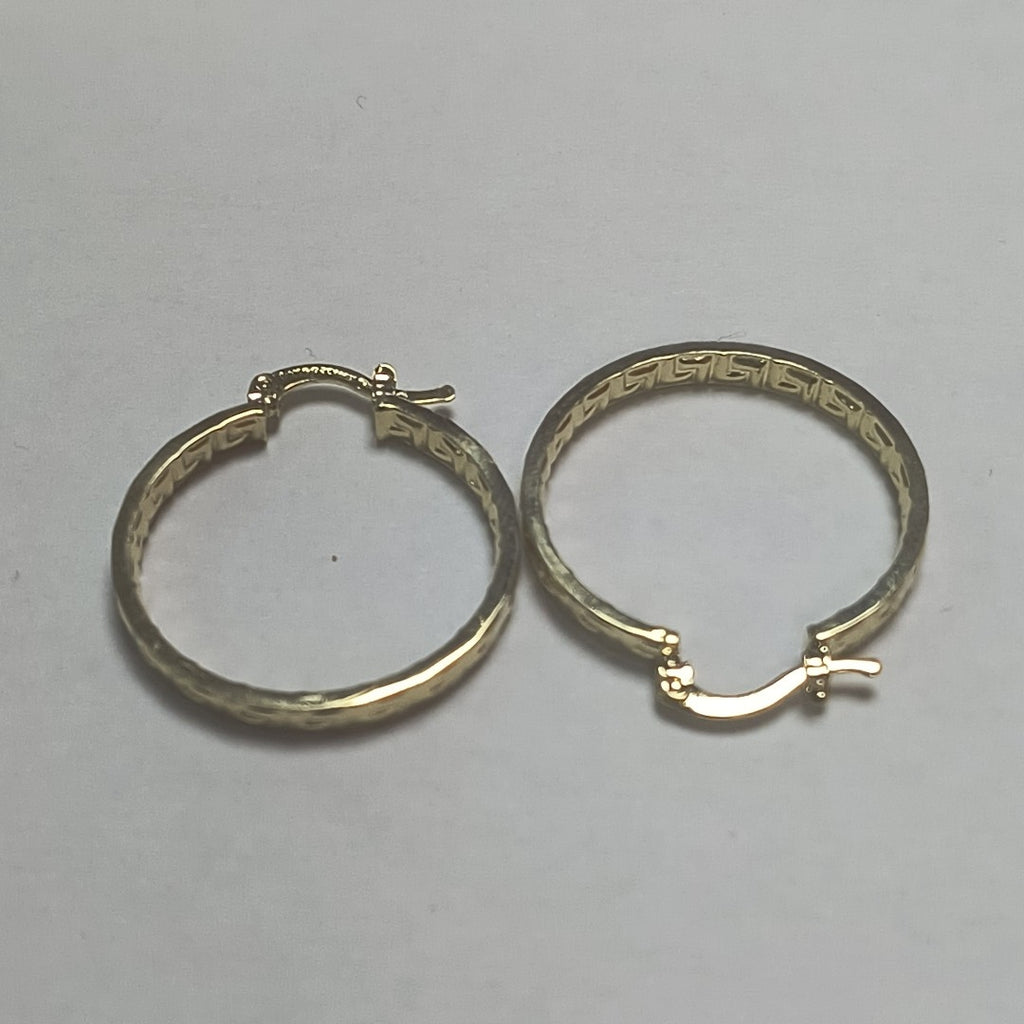 ARETES TEJIDO ARRACADA CON GRECAS 14K 2.7 GR (NUEVO)