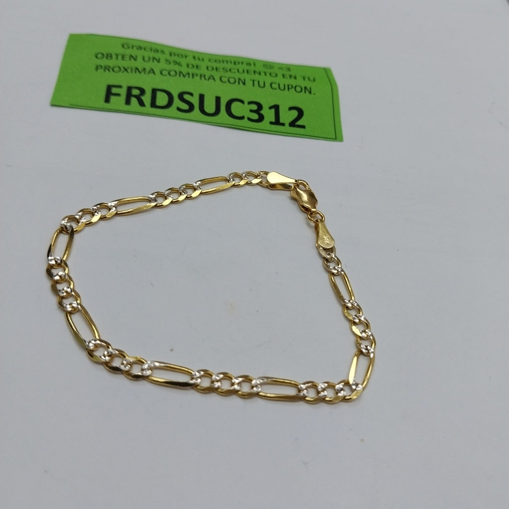 PULSERA 3X1 DIAMANTADA 14K 18 CM 4.5 GR (NUEVO)