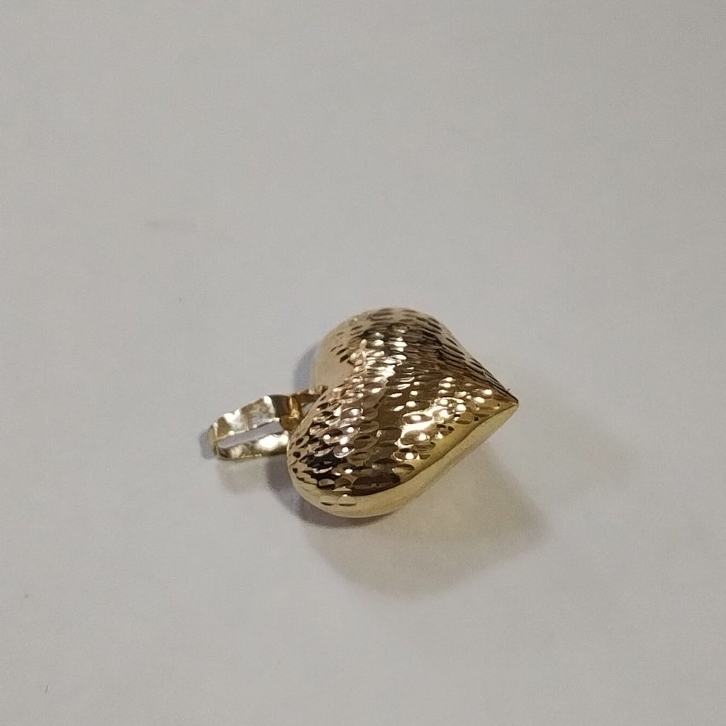 DIJE TEJIDO CORAZON LABRADO 14K 1.2 GR (NUEVO)