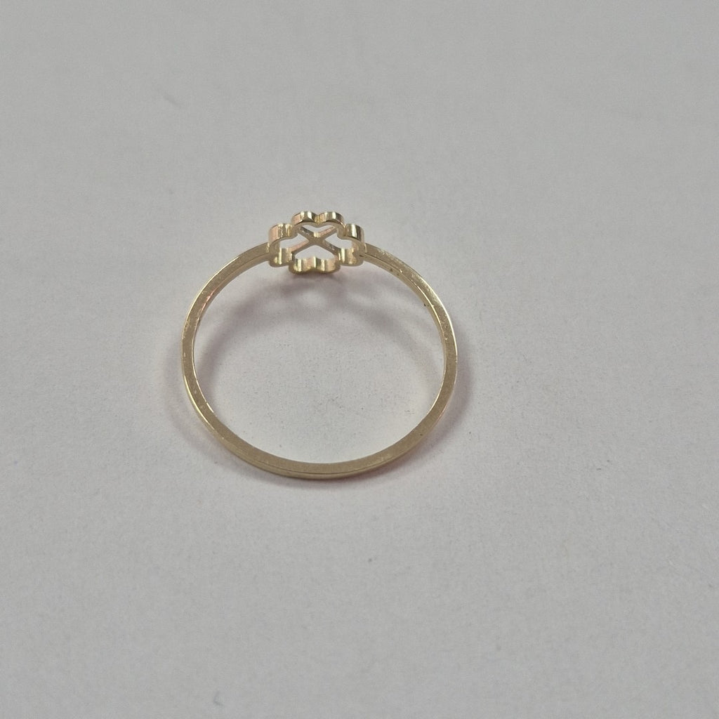 ANILLOS ANILLITO FIG TREBOL 4 HOJAS 10K TALLA 8 0.8 GR (NUEVO)