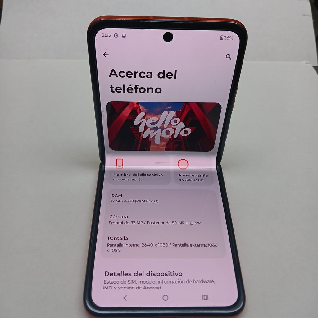 CELULAR MOTOROLA RAZR 50 5G XT2453-1 512 GB 12 GB RAM (SEMINUEVO)