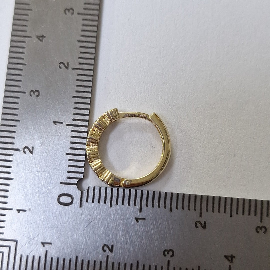 ARETES ARRACADA C CIRCONIAS 14K 2.1 GR (NUEVO)