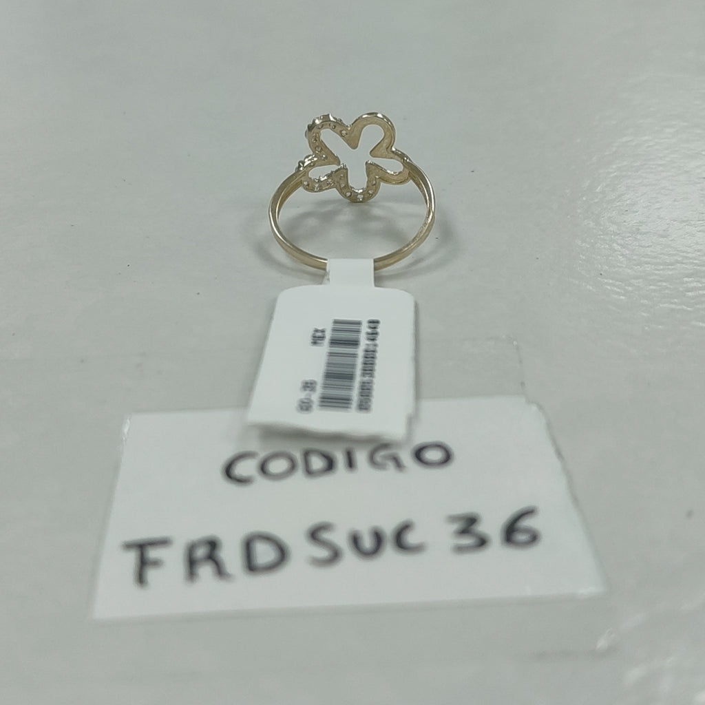 ANILLOS FIG FLOR C CIRCONIAS 14K TALLA 8 1.6 GR (NUEVO)