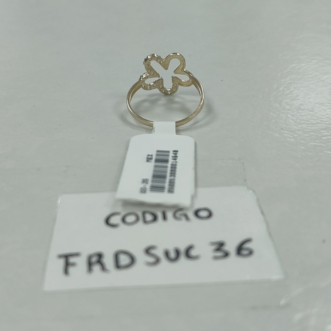ANILLOS FIG FLOR C CIRCONIAS 14K TALLA 8 1.6 GR (NUEVO)