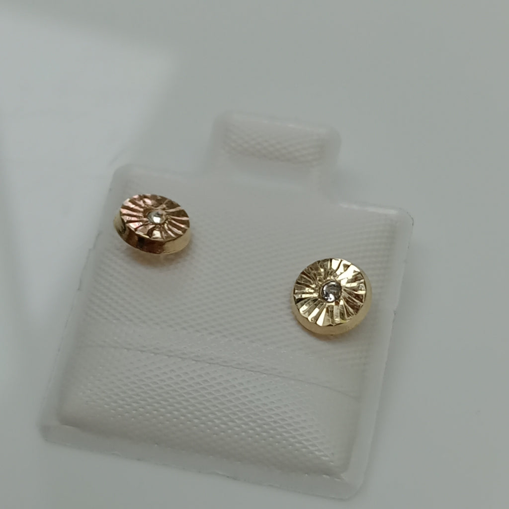 BROQUELES BROQUEL FIG BOTON C CIRCONIA 14K 0.2916 GR (NUEVO)