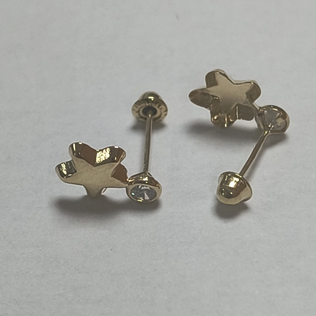 BROQUELES BROQUEL FIG ESTRELLA C CIRCONIA 14K 0.2603 GR (NUEVO)